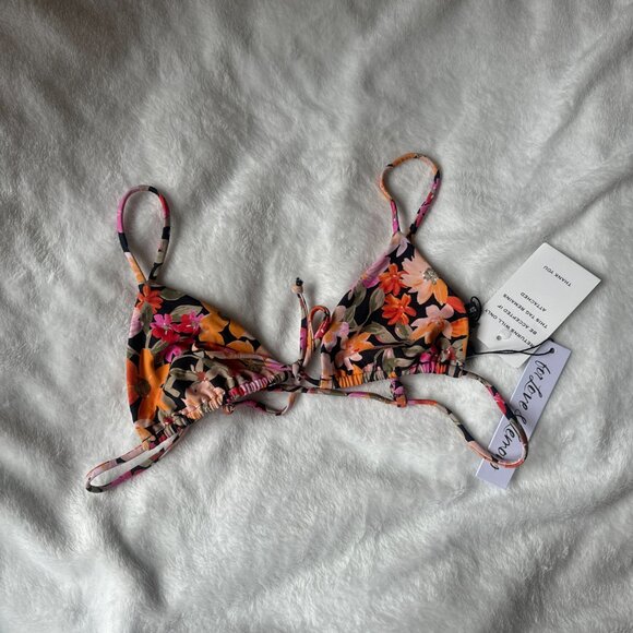 BNWT For Love & Lemons Vienna Floral Triangle Swim Top - Picture 4 of 8
